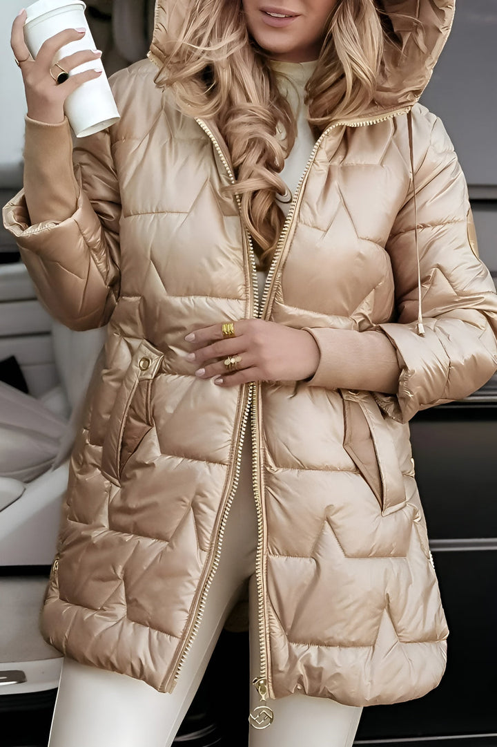 Radina - Elegant Winter Coat With Hood And Padding