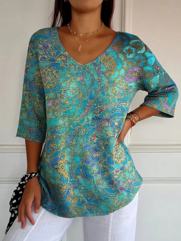 Rezilia - Flowing Blouse With Refined Print