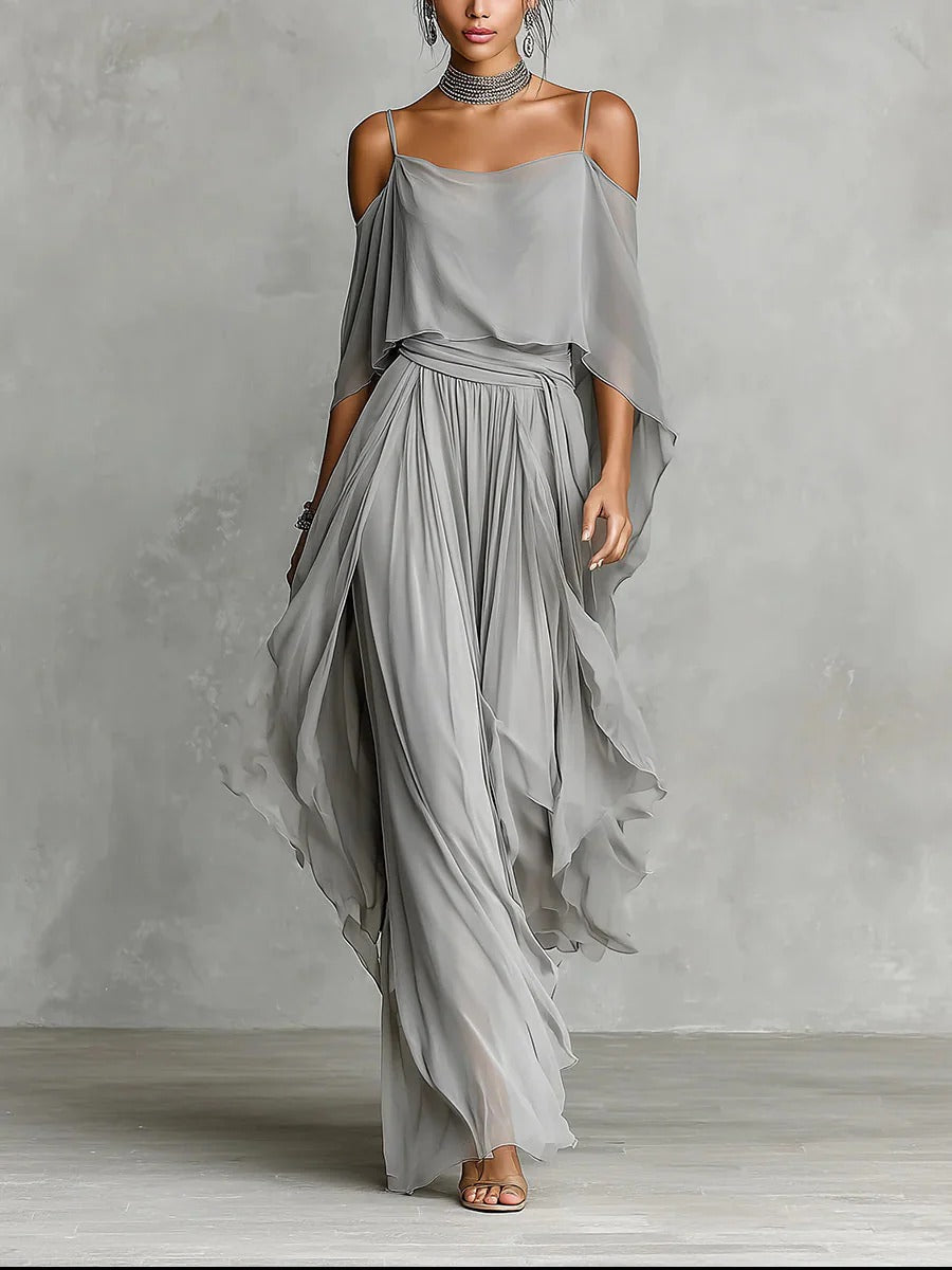 Roneeta - Flowing Strappy Top And Trousers Set