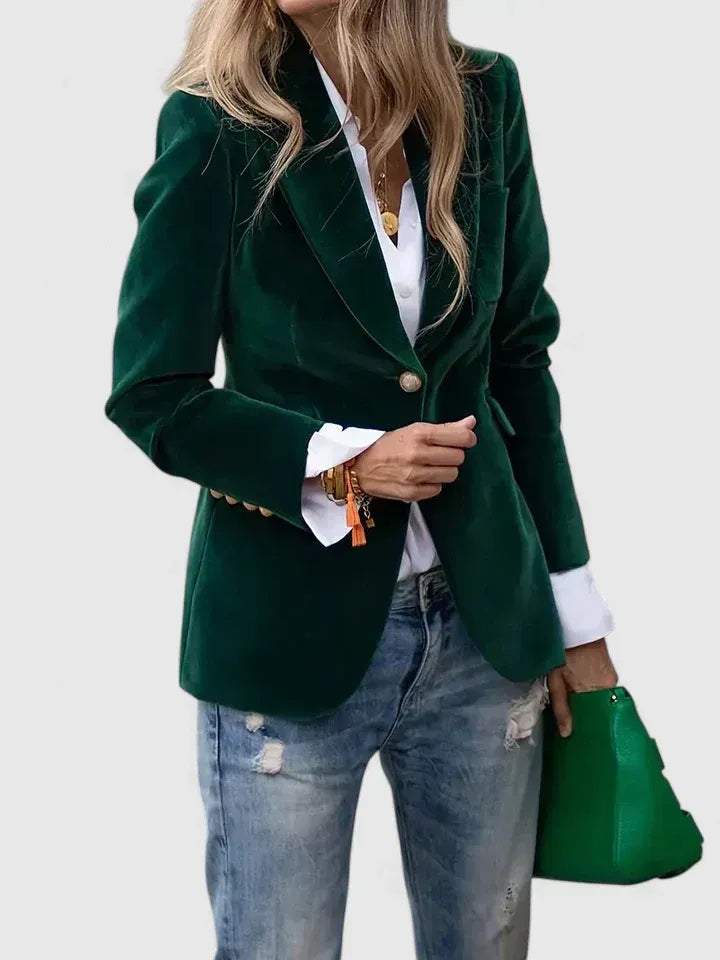 Dagmara - Single Breasted Velvet BLazer