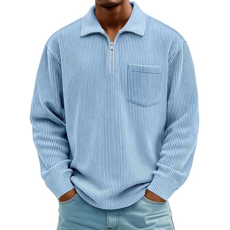 Runeelard - Sweater with Half Zip and Chest Pocket