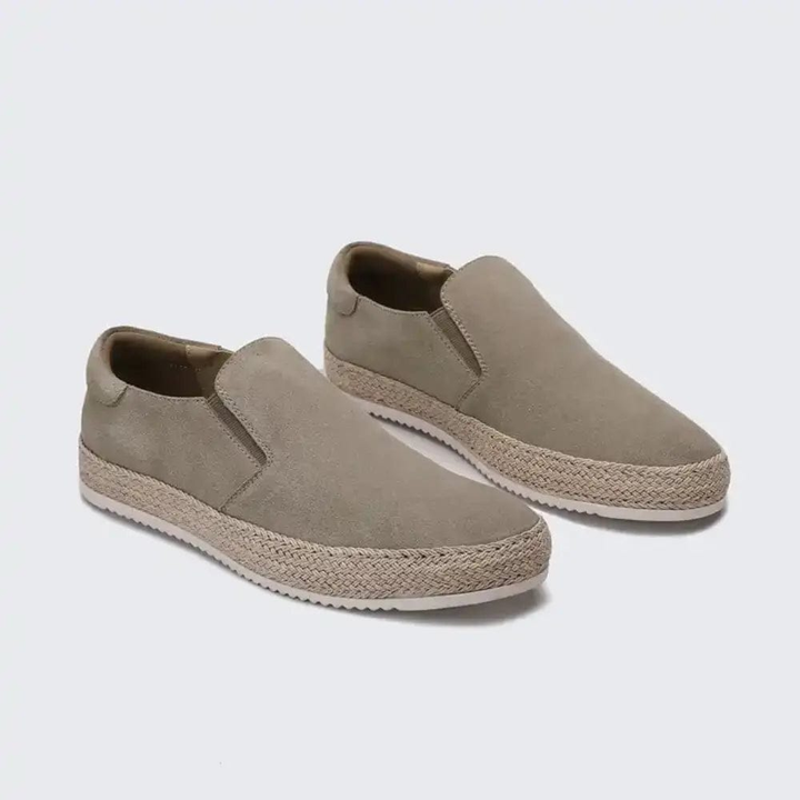 Maeline - Suede Slip On Shoes With Espadrille Soles