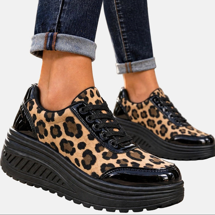 Zaraa - Leopard Print Wedge Sneaker