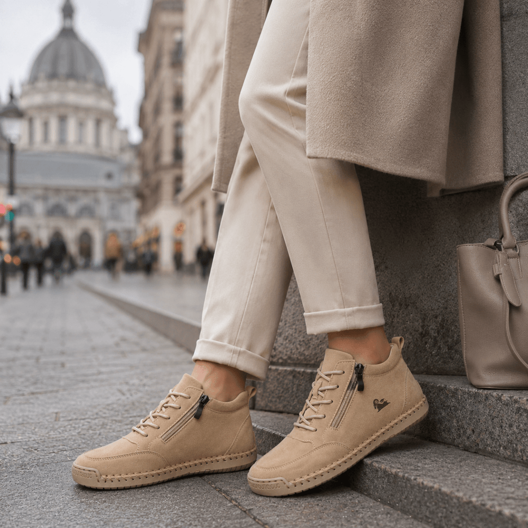 Lovielle - Lace-Up Sneakers With Side Zipper