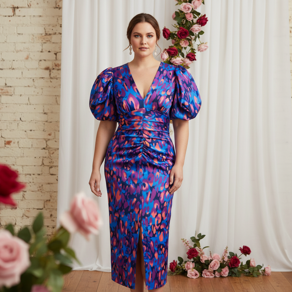 Lonica - Elegant V-Neck Dress