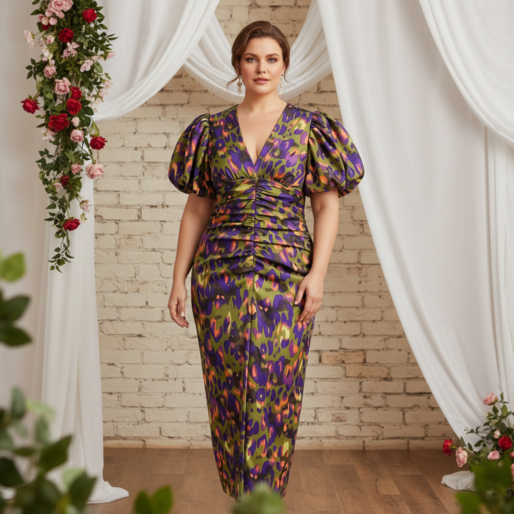 Lonica - Elegant V-Neck Dress