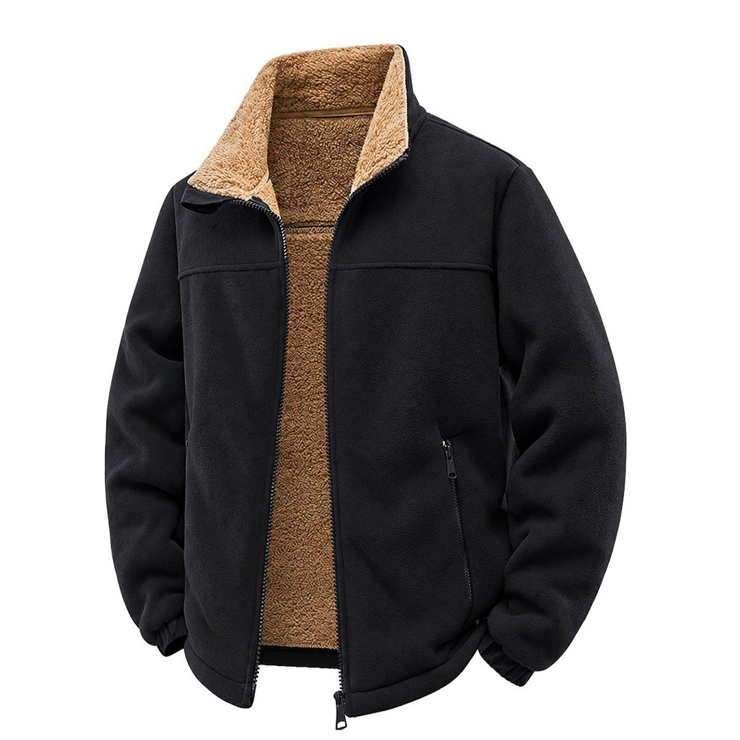 Kyroedge - Sherpa Lined Zip-Up Fleece Jacket