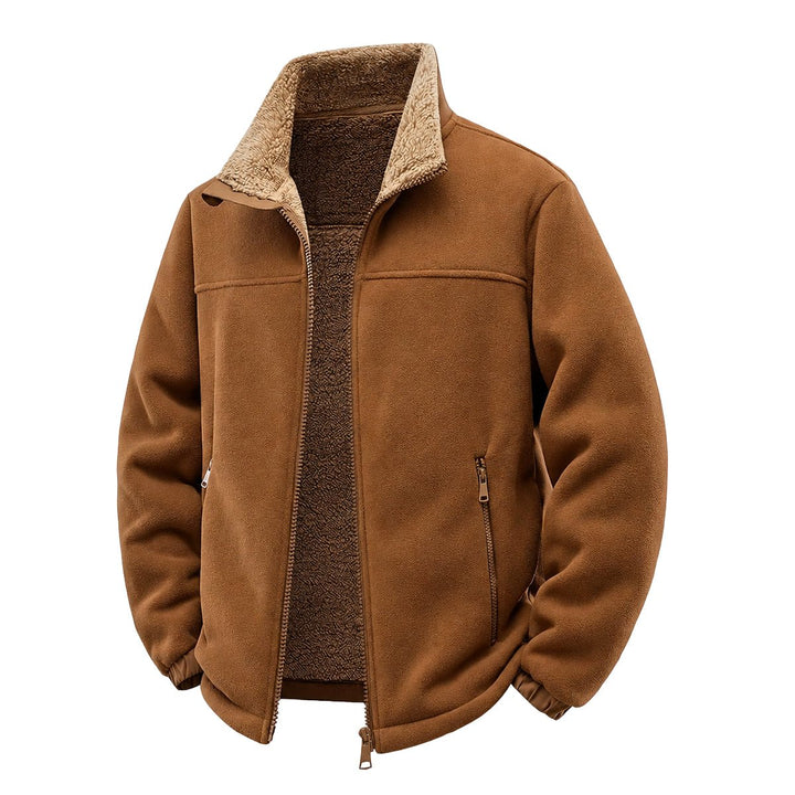 Kyroedge - Sherpa Lined Zip-Up Fleece Jacket