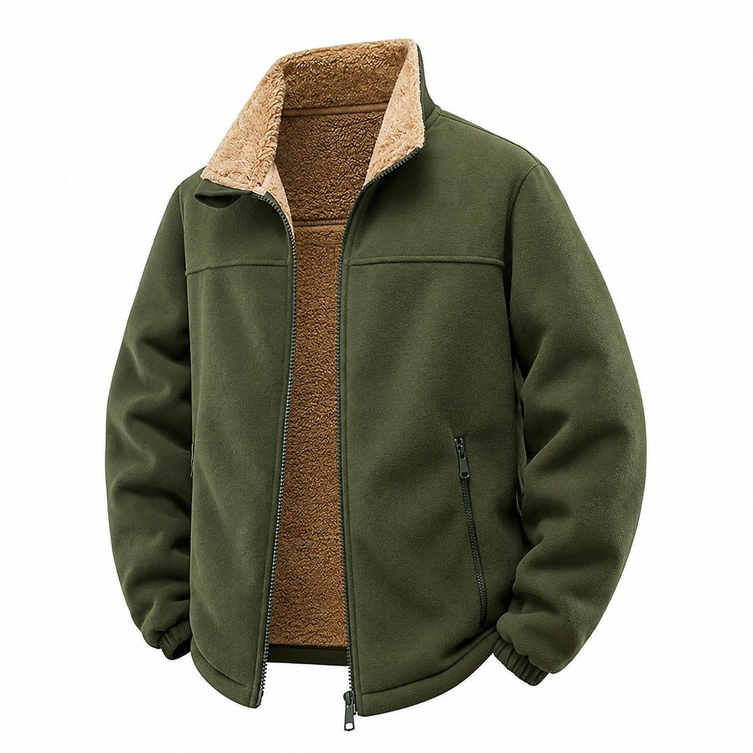 Kyroedge - Sherpa Lined Zip-Up Fleece Jacket