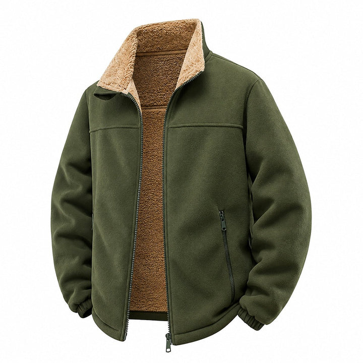 Kyroedge - Sherpa Lined Zip-Up Fleece Jacket