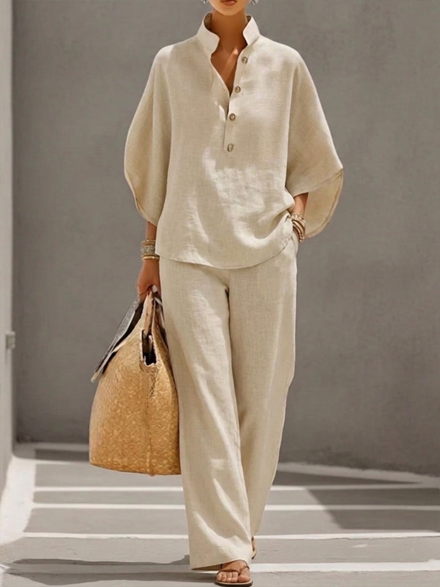 Lavendri - Cotton And Linen Two Piece Suit