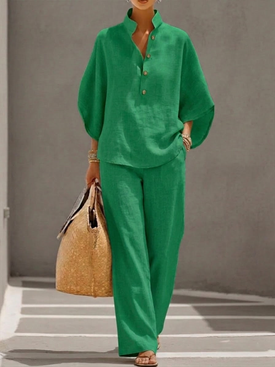 Lavendri - Cotton And Linen Two Piece Suit