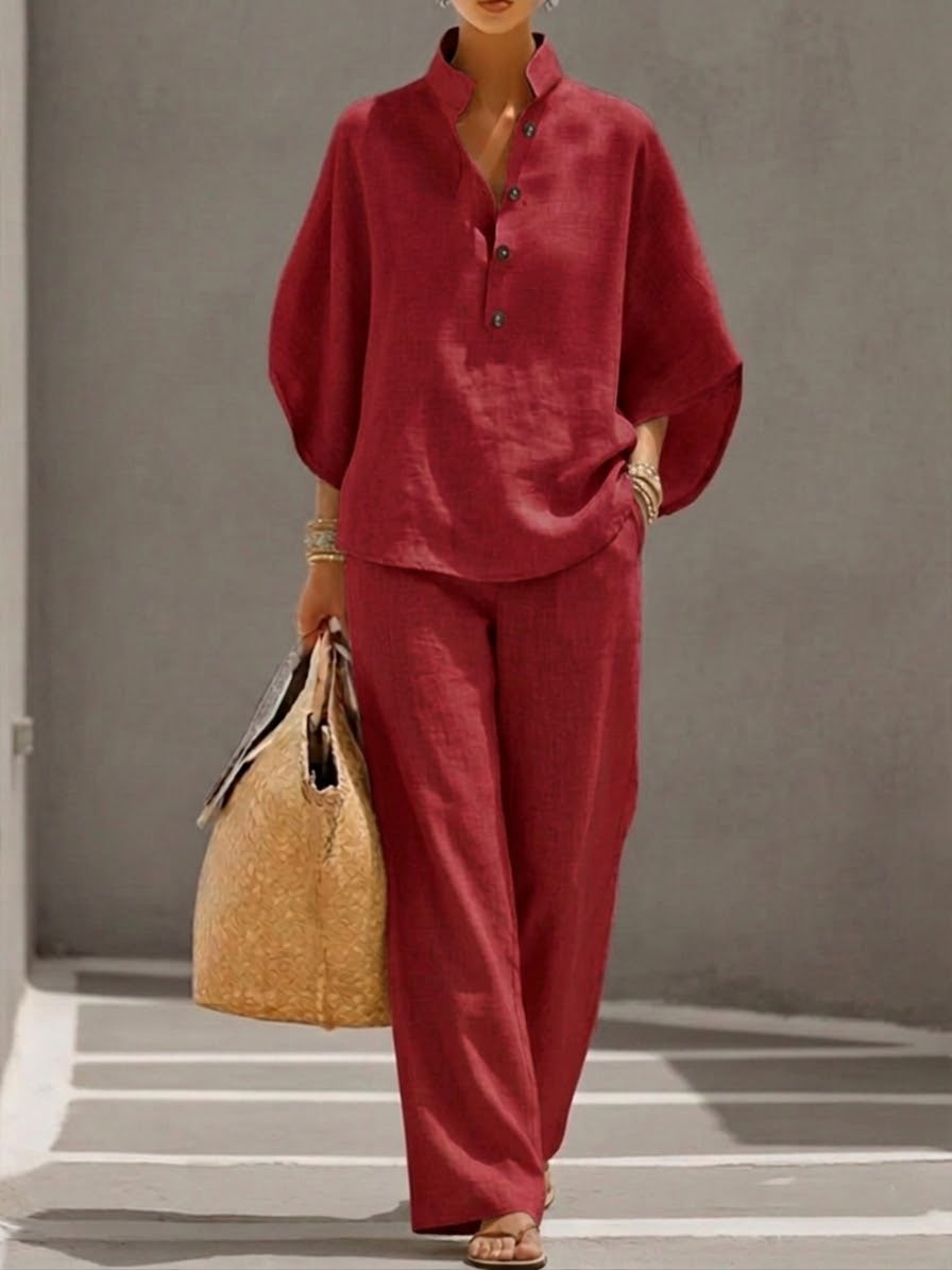 Lavendri - Cotton And Linen Two Piece Suit