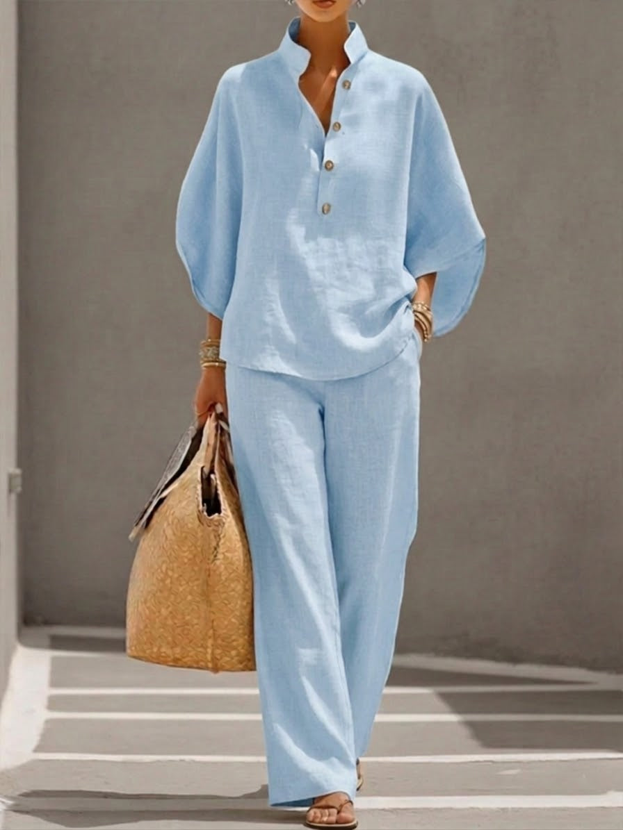 Lavendri - Cotton And Linen Two Piece Suit