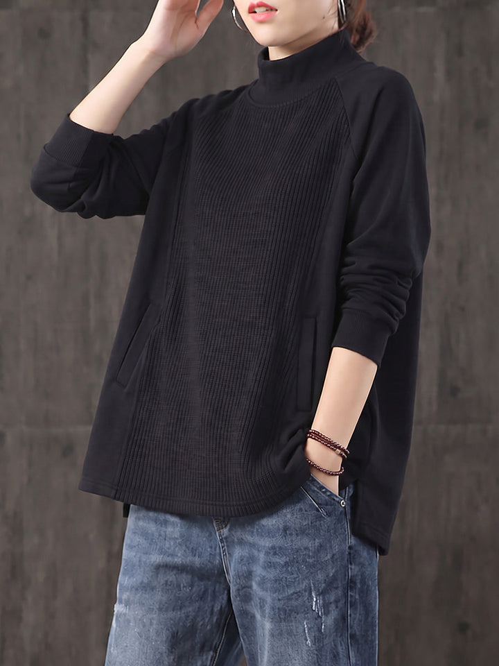Ximeinoria - Oversized Turtleneck Blouse