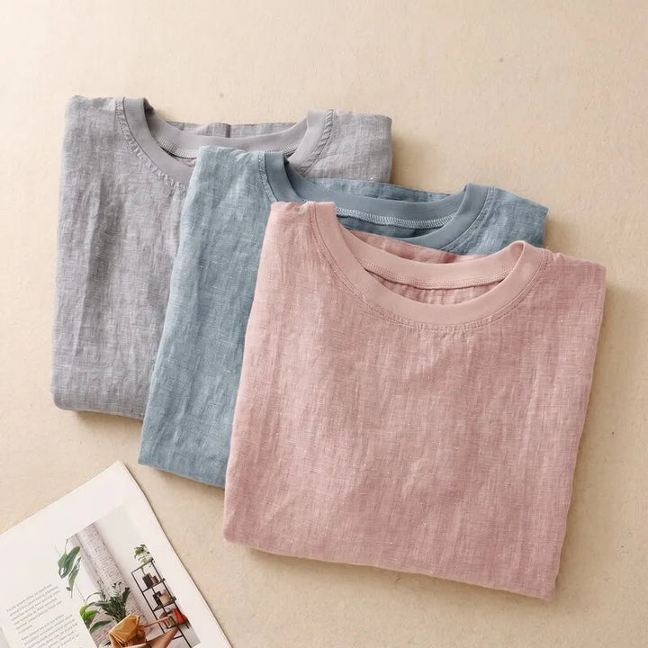 Nayna - Linen Short Sleeve Top