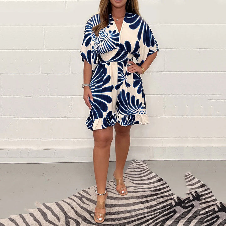 Linoya - Mini Dress With Bold Botanical Print