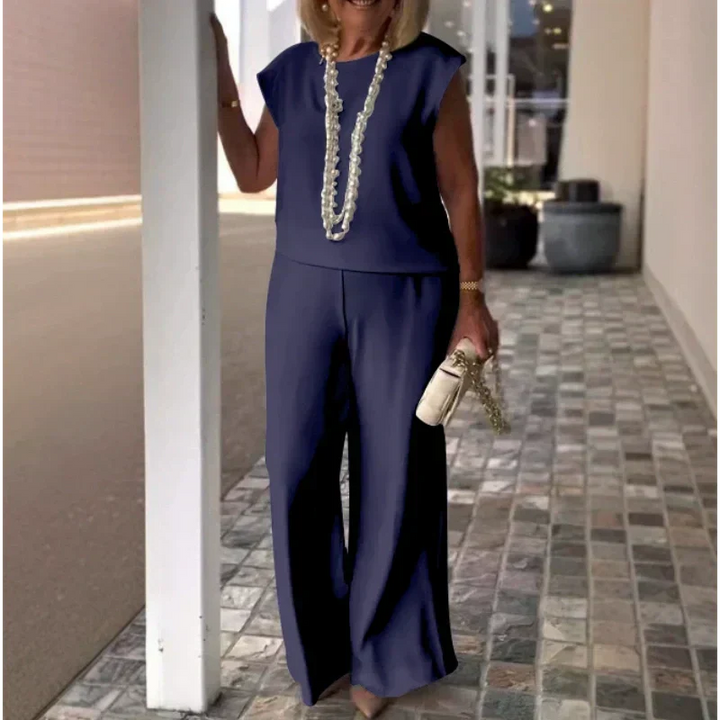 Danelia - Cotton Linen Sleeveless Top And Pants