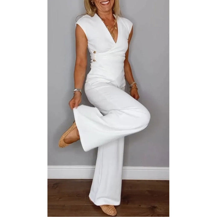 Angeliki - Elegant V-Neck Two Piece Set