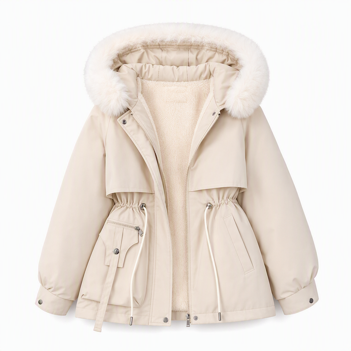 Rosaeaova - Faux Fur Hooded Winter Jacket