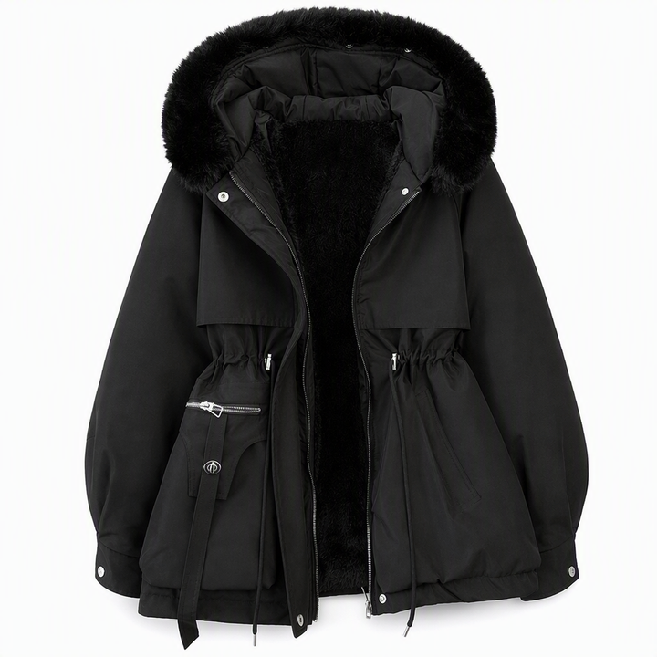 Rosaeaova - Faux Fur Hooded Winter Jacket