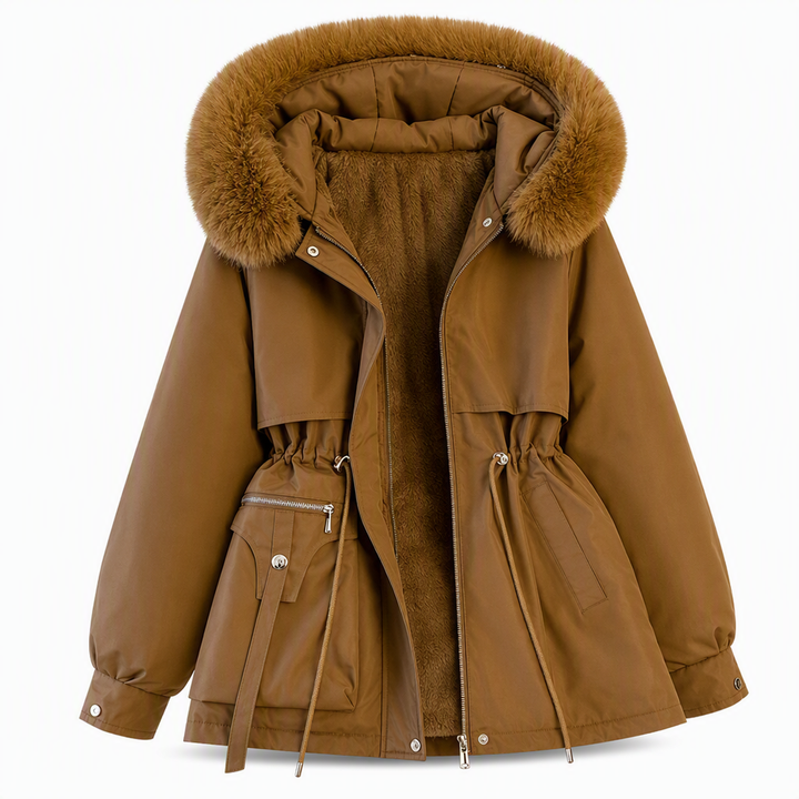 Rosaeaova - Faux Fur Hooded Winter Jacket