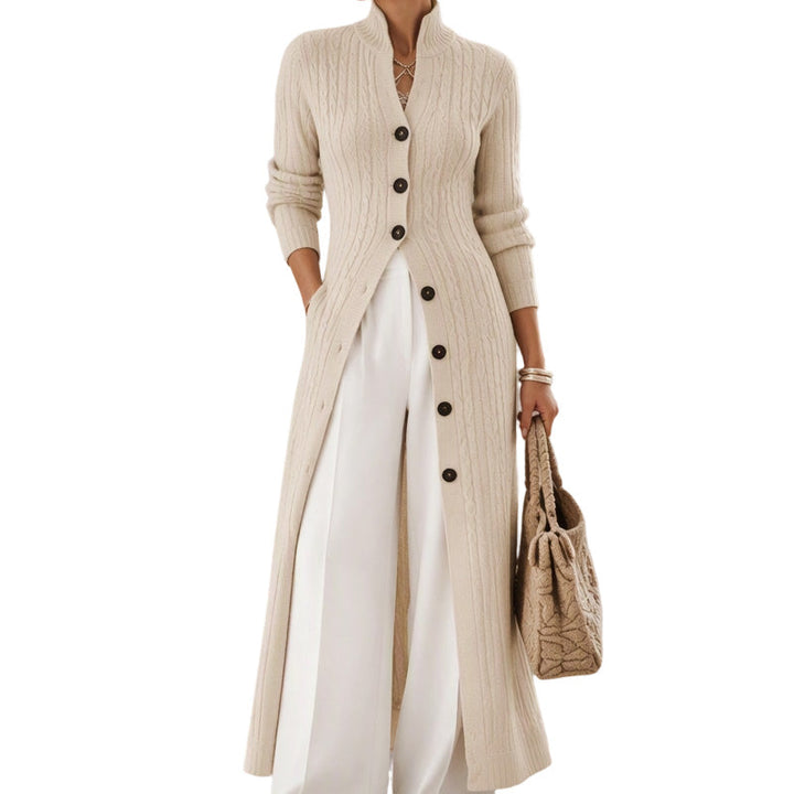 Palois - Cardigan with Cable Knit and Button Closure