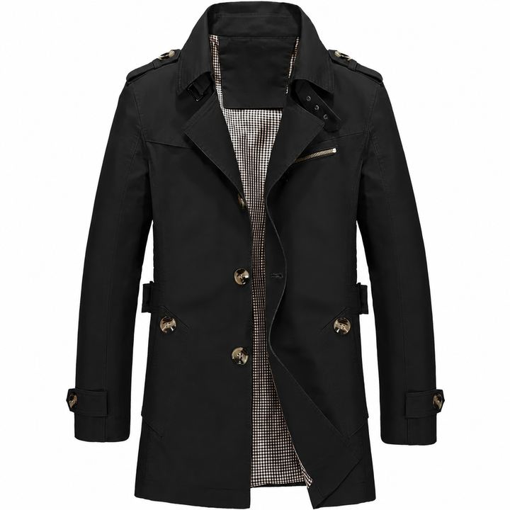 Brigenette - Coat With Notched Collar and Button Closure