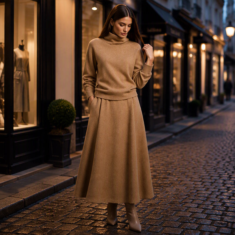 Zanena - Polo Shirt And Maxi Skirt Set