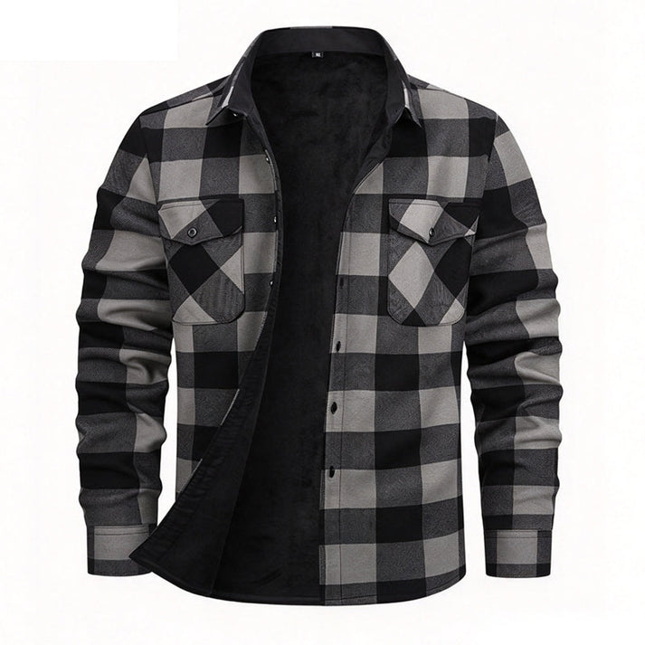 Quilon - Warm Flannel Shirt Jacket With Check Pattern
