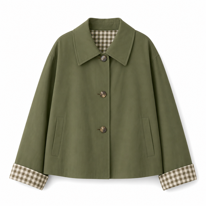 Amaliluza - Single Breasted Long Sleeve Sleeve Coat