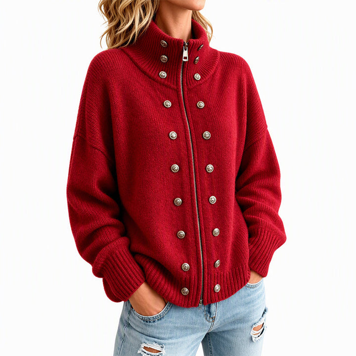 Laurea - Knitted Cardigan With Decorative Button