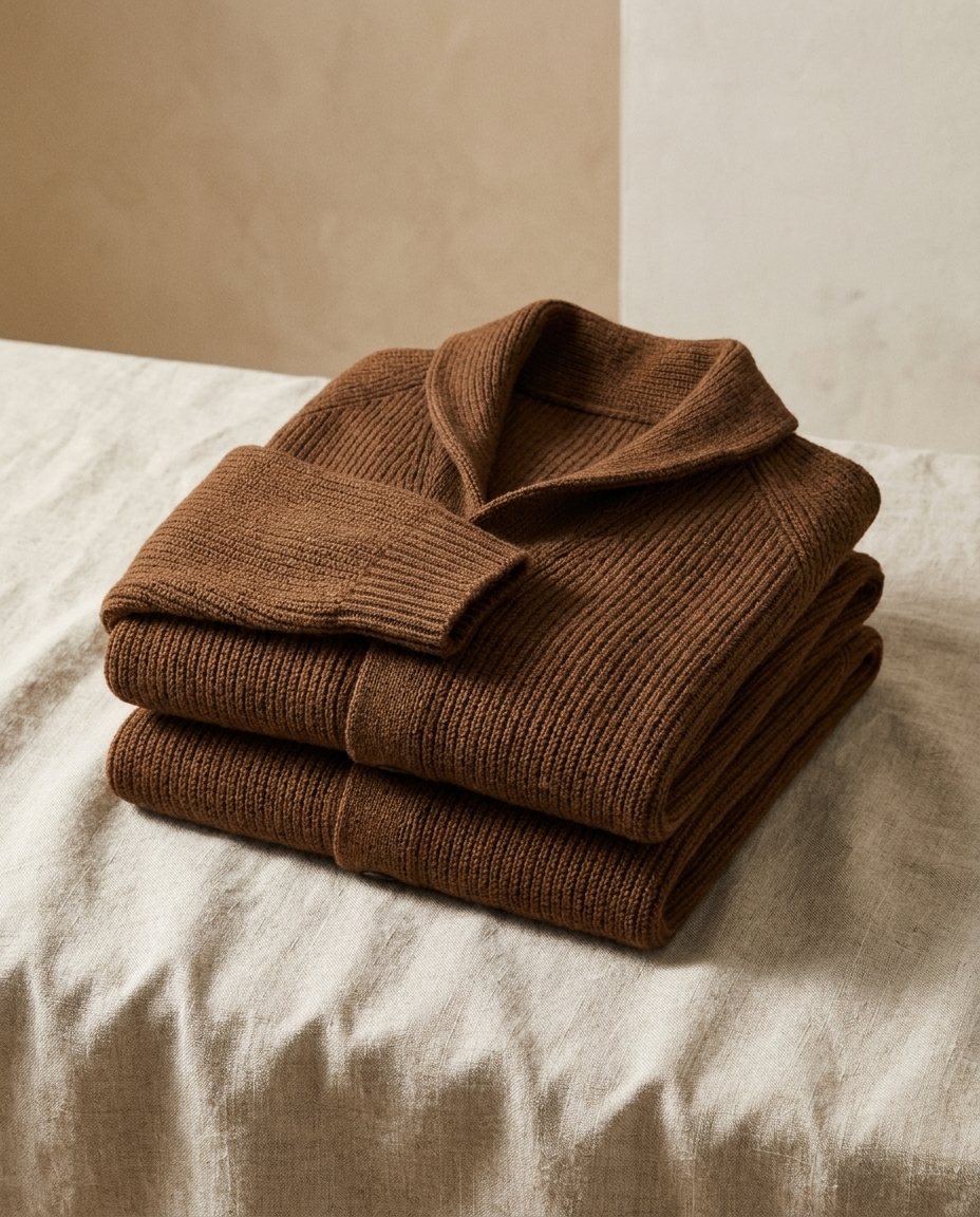 Viktitha - Shawl Collar Button-Up Knit Cardigan