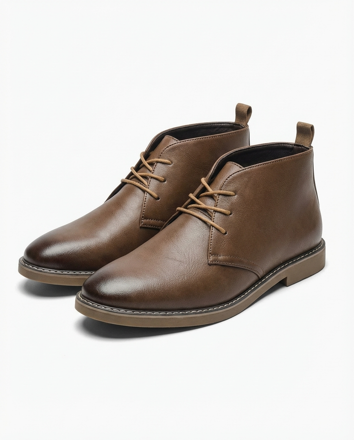 Perth - Leather Lace-Up Chukka Ankle Boots