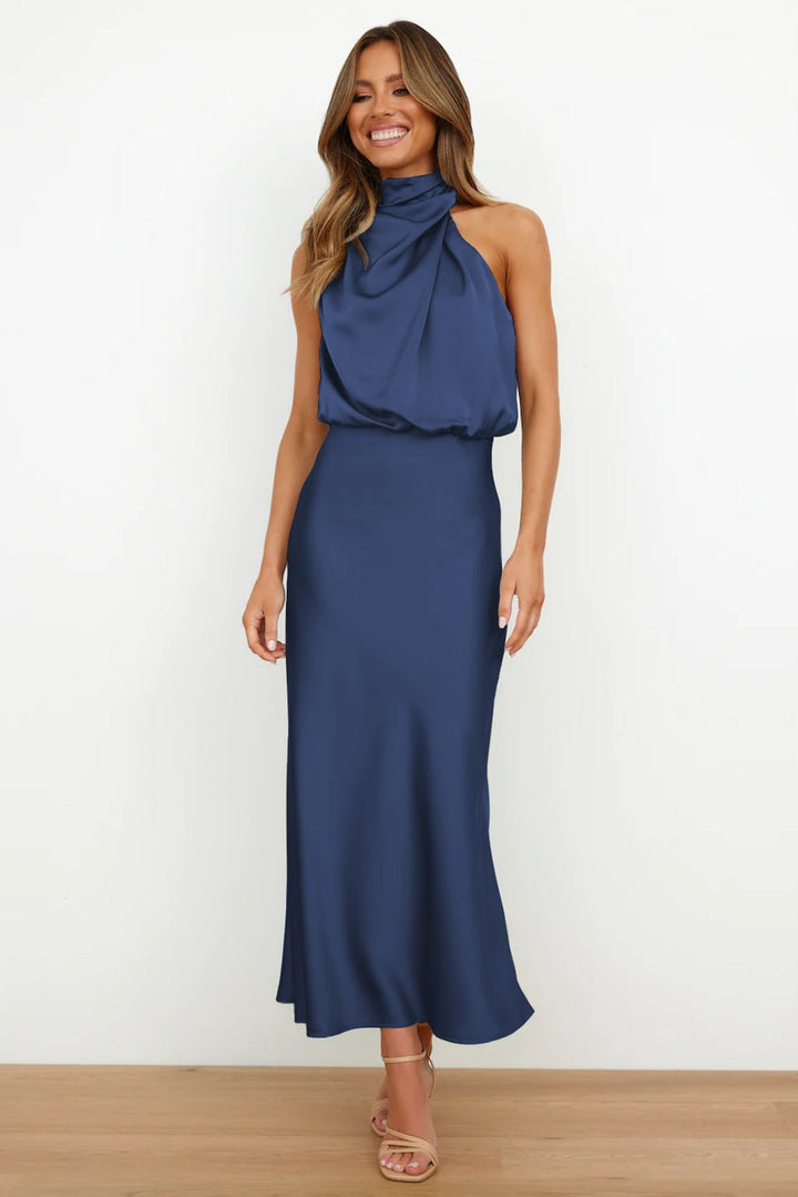 Aukje - Elegant Sleeveless Satin Maxi Dress