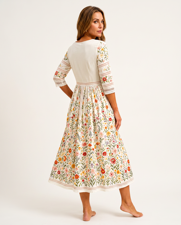 Dahlouza - Flower Meadow Charm Midi Dress