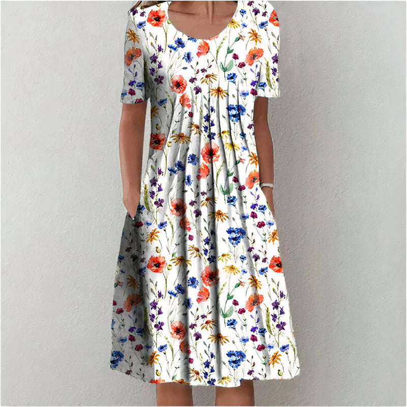 Nicolina - Elegant Cotton Floral Dress